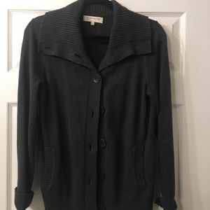 Grey ribbed cardigan